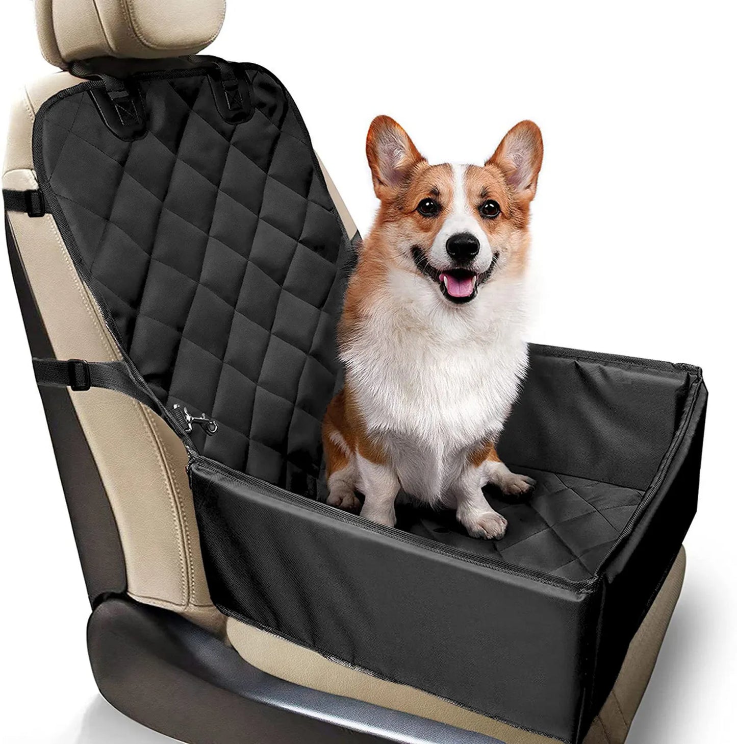 Transporter – Fotelik Samochodowy dla Psa – Mata/Pokrowiec na Siedzenia z Smyczką