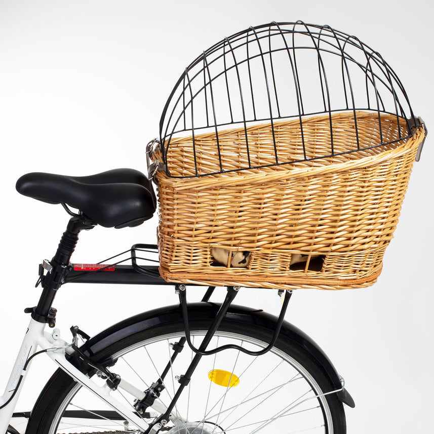 Kosz Wiklinowy na Rower – Transporter na Bagażnik z Poduszką
