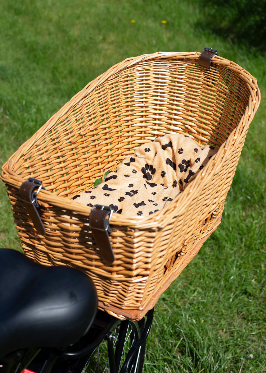 Kosz Wiklinowy na Rower – Transporter na Bagażnik z Poduszką