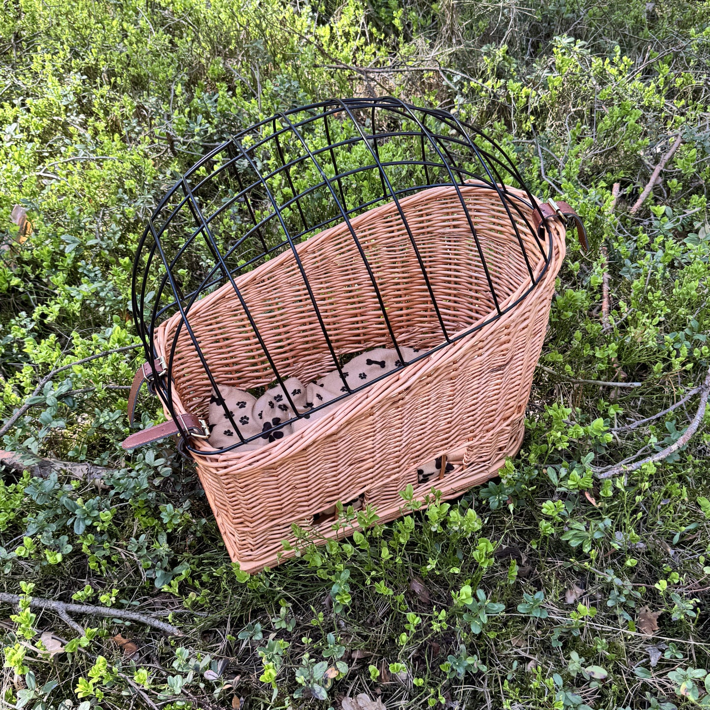 Kosz Wiklinowy na Rower – Transporter na Bagażnik z Poduszką