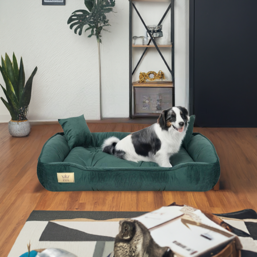 Legowisko dla psa 100x75 cm WELUR Aksamitny Zielony