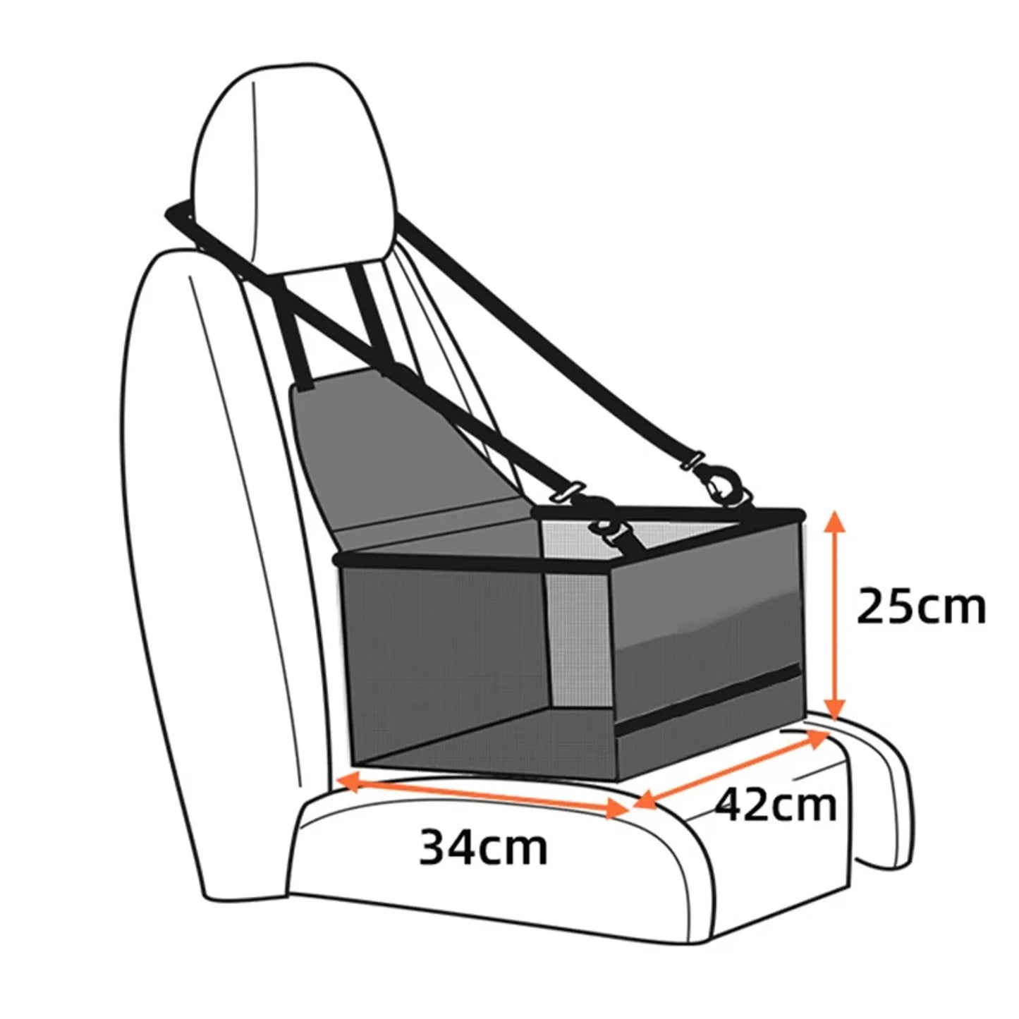 Transporter samochodowy fotelik dla psa - czarny