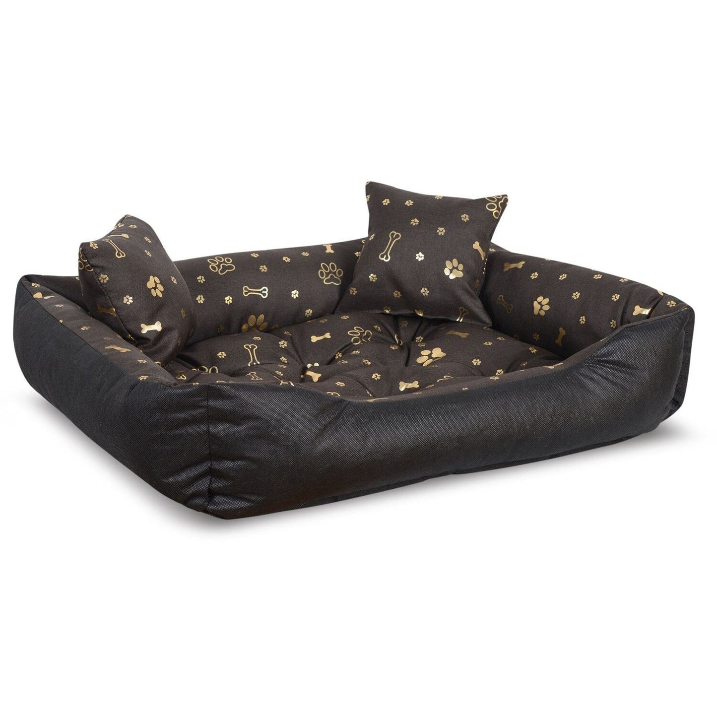 Legowisko dla psa kojec 130x105 cm Wodoodporne Kości Złote