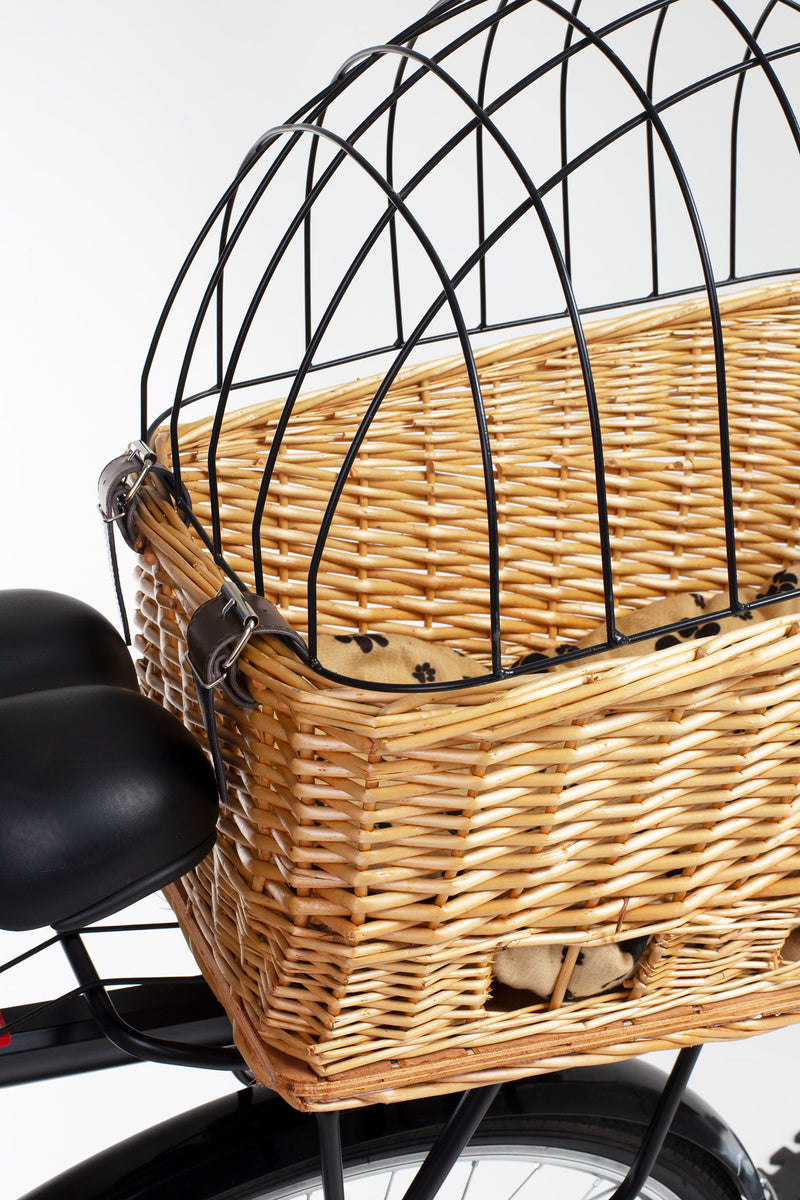 Kosz Wiklinowy na Rower – Transporter na Bagażnik z Poduszką