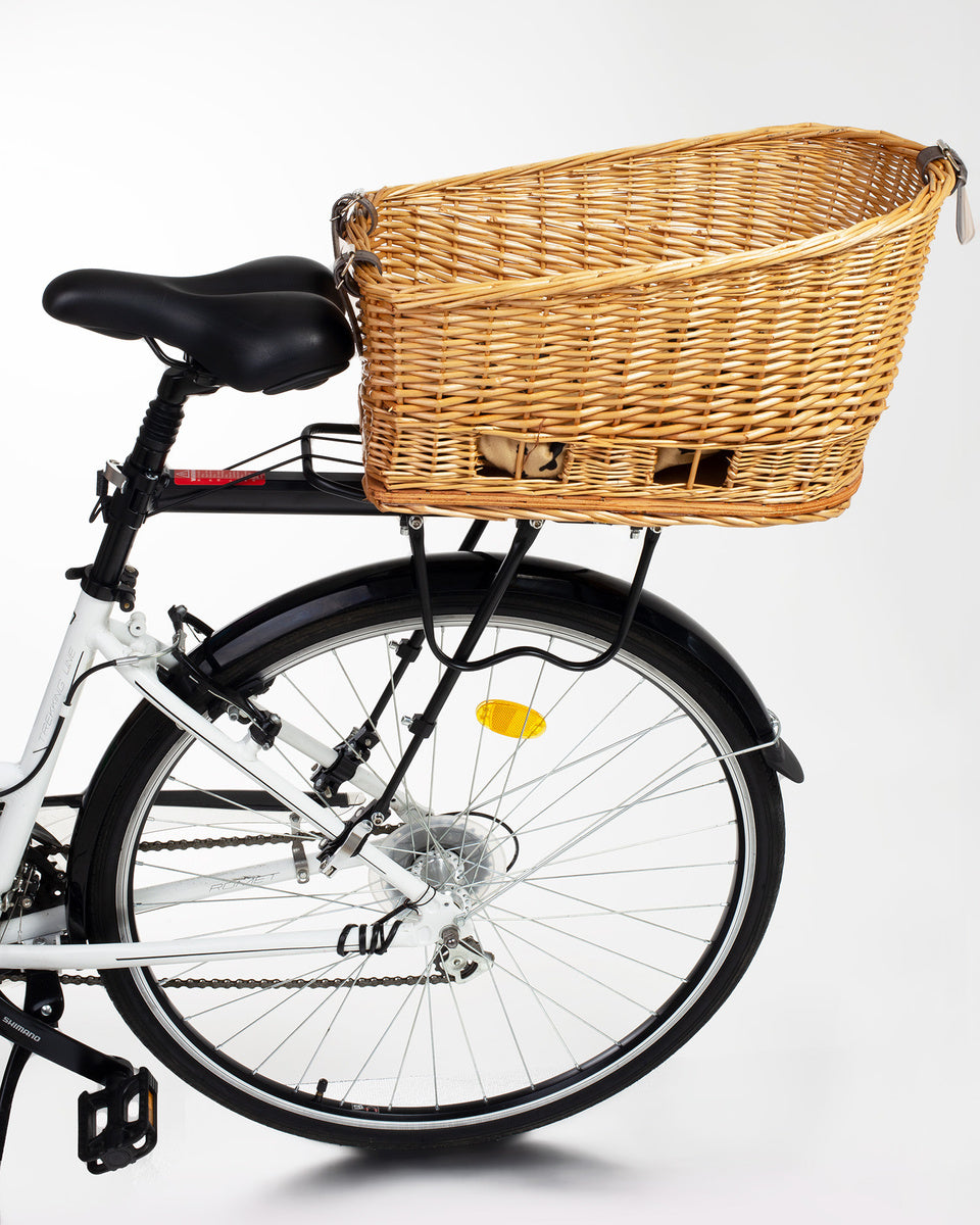 Kosz Wiklinowy na Rower – Transporter na Bagażnik z Poduszką